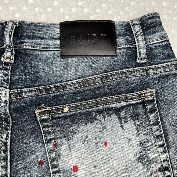 Dript Denim Paint Splatter Jeans